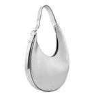 INA CRESCENT BAG MEDIUM METALLIC SILVER