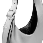 INA CRESCENT BAG MEDIUM METALLIC SILVER