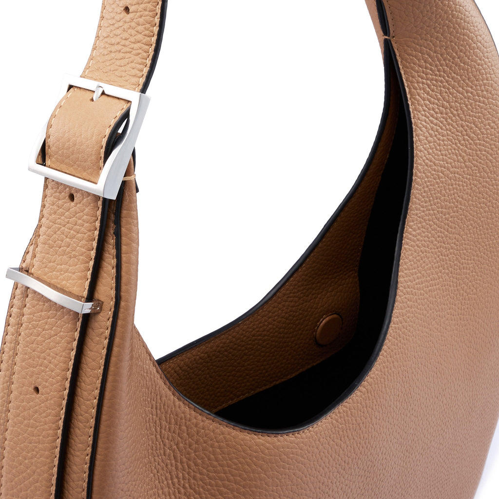 INA CRESCENT BAG MEDIUM PEBBLE ALMOND