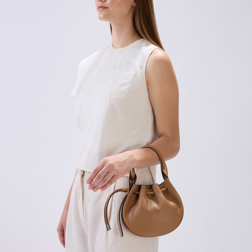 INA MINI CROSSBODY PEBBLE ALMOND