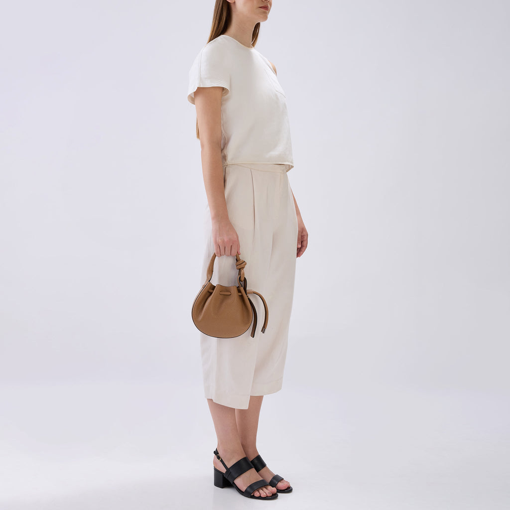 INA MINI CROSSBODY PEBBLE ALMOND