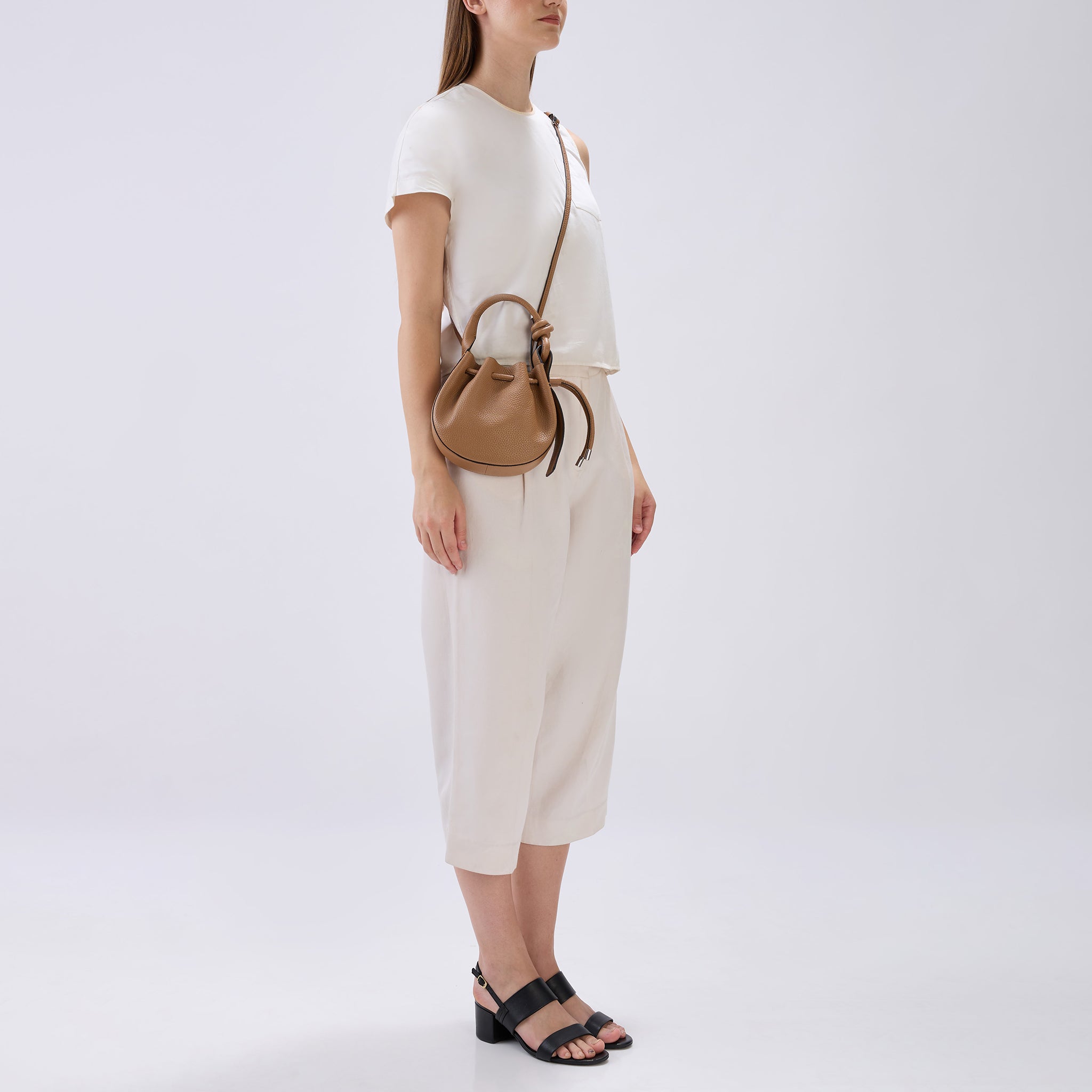 INA MINI CROSSBODY PEBBLE ALMOND