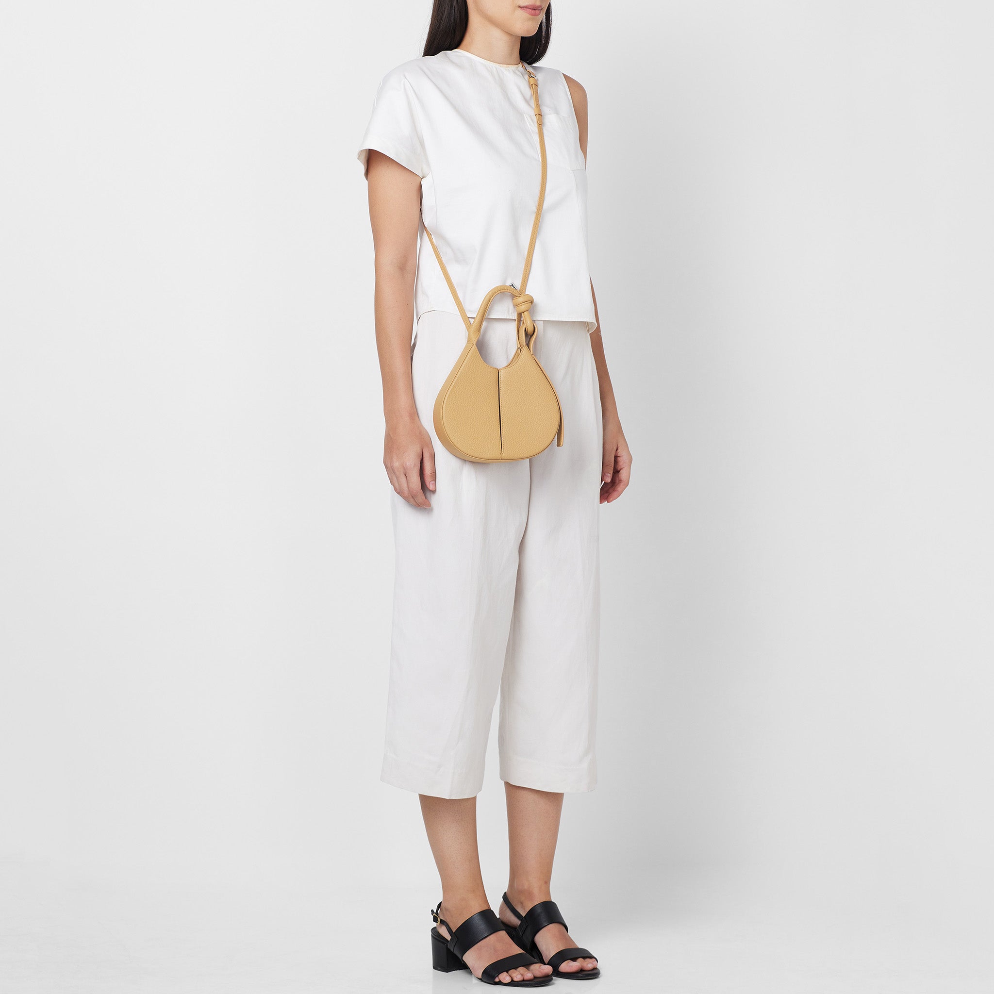 INA MINI CROSSBODY PEBBLE PLEAT BISQUE