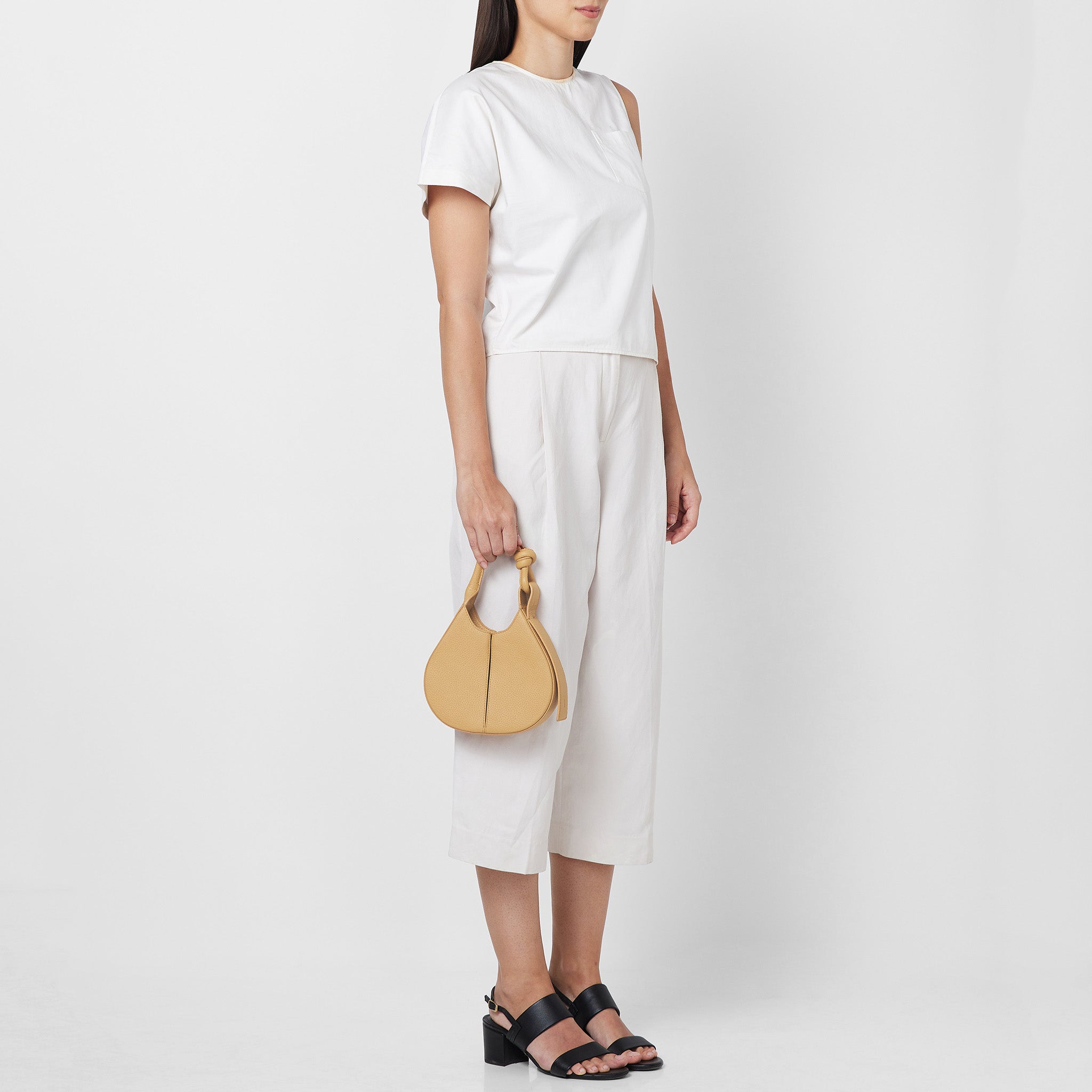 INA MINI CROSSBODY PEBBLE PLEAT BISQUE