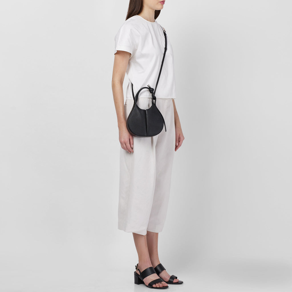 INA MINI CROSSBODY PEBBLE PLEAT BLACK