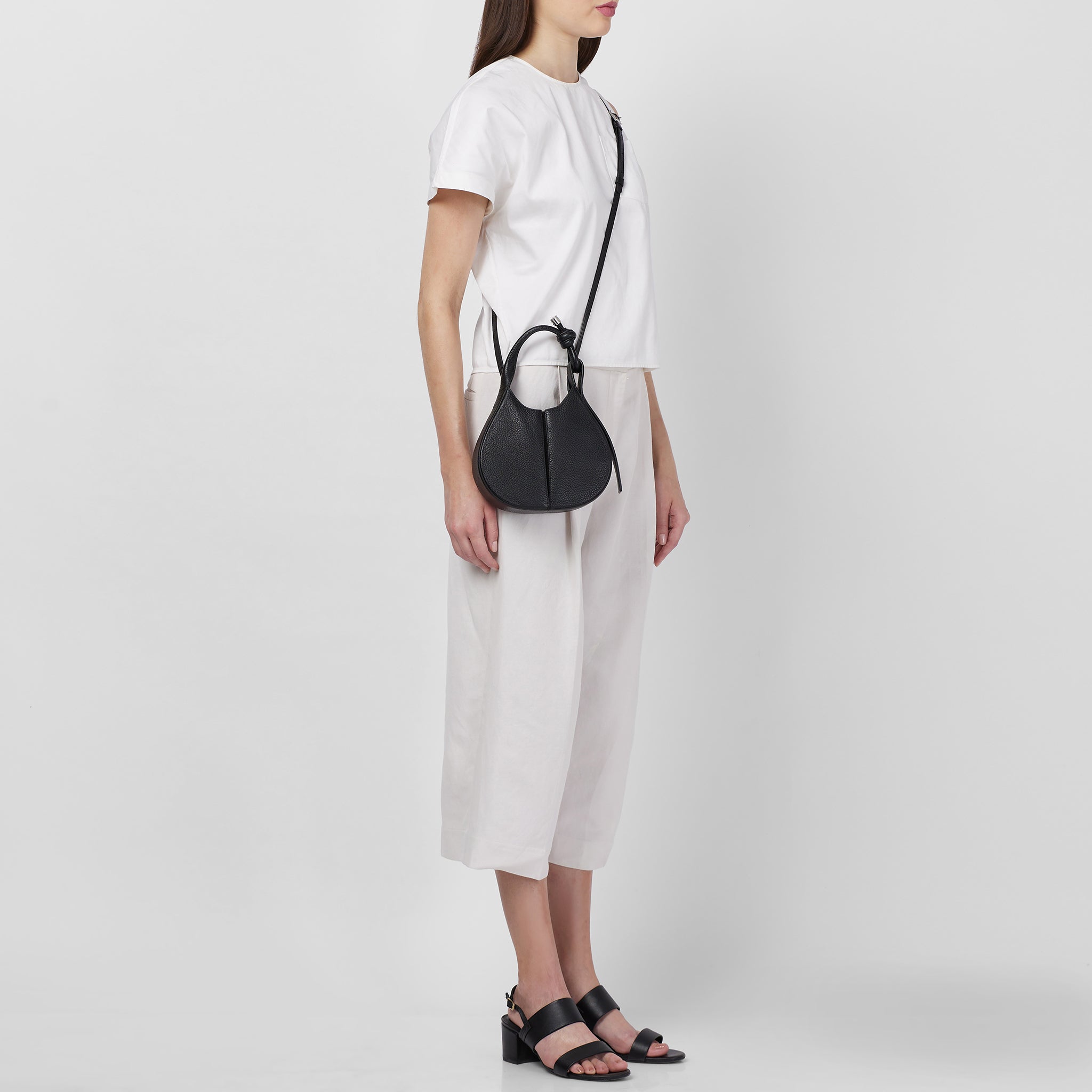 INA MINI CROSSBODY PEBBLE PLEAT BLACK