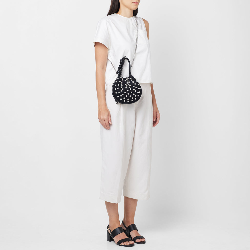 INA MINI POTLI PEARLS BLACK