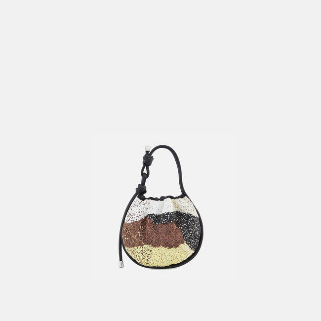 INA MINI POTLI RAFFIA BLACK/BROWN Hover Image