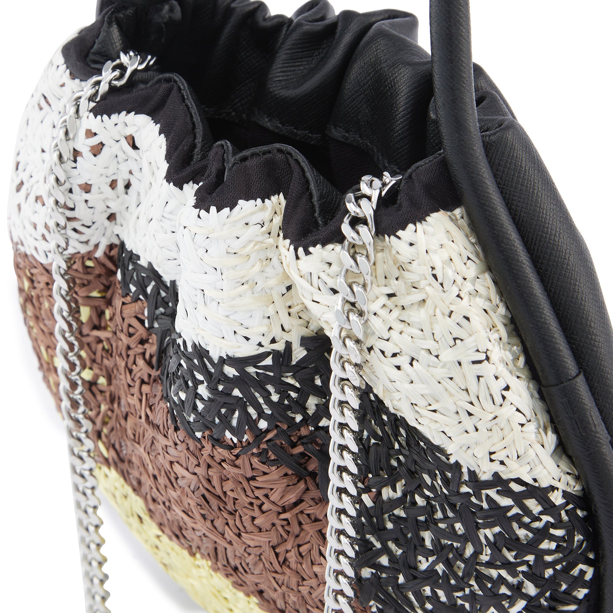 INA MINI POTLI RAFFIA BLACK/BROWN