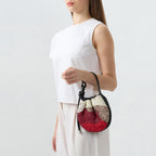 INA MINI POTLI RAFFIA BLACK/RED