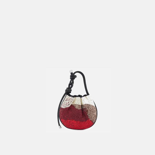 INA MINI POTLI RAFFIA BLACK/RED Hover Image