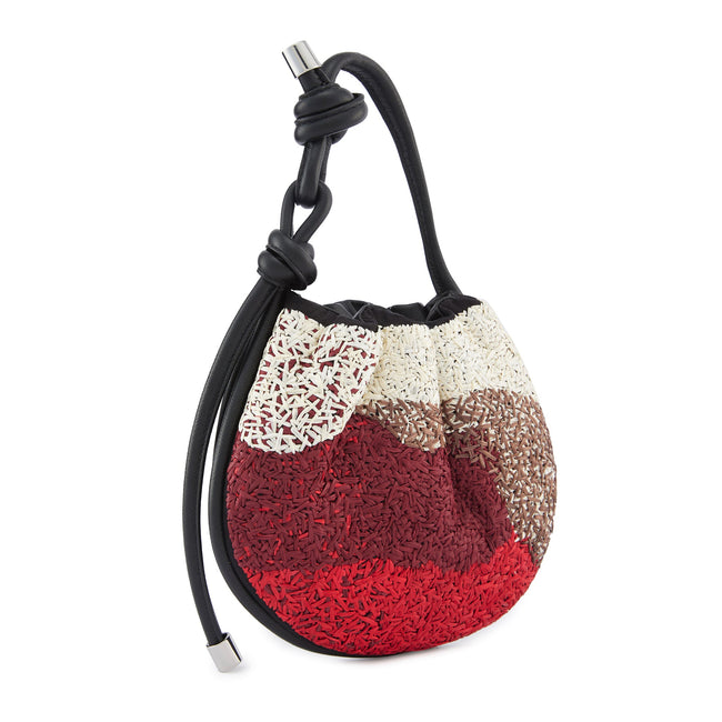 INA MINI POTLI RAFFIA BLACK/RED Main Image