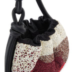 INA MINI POTLI RAFFIA BLACK/RED