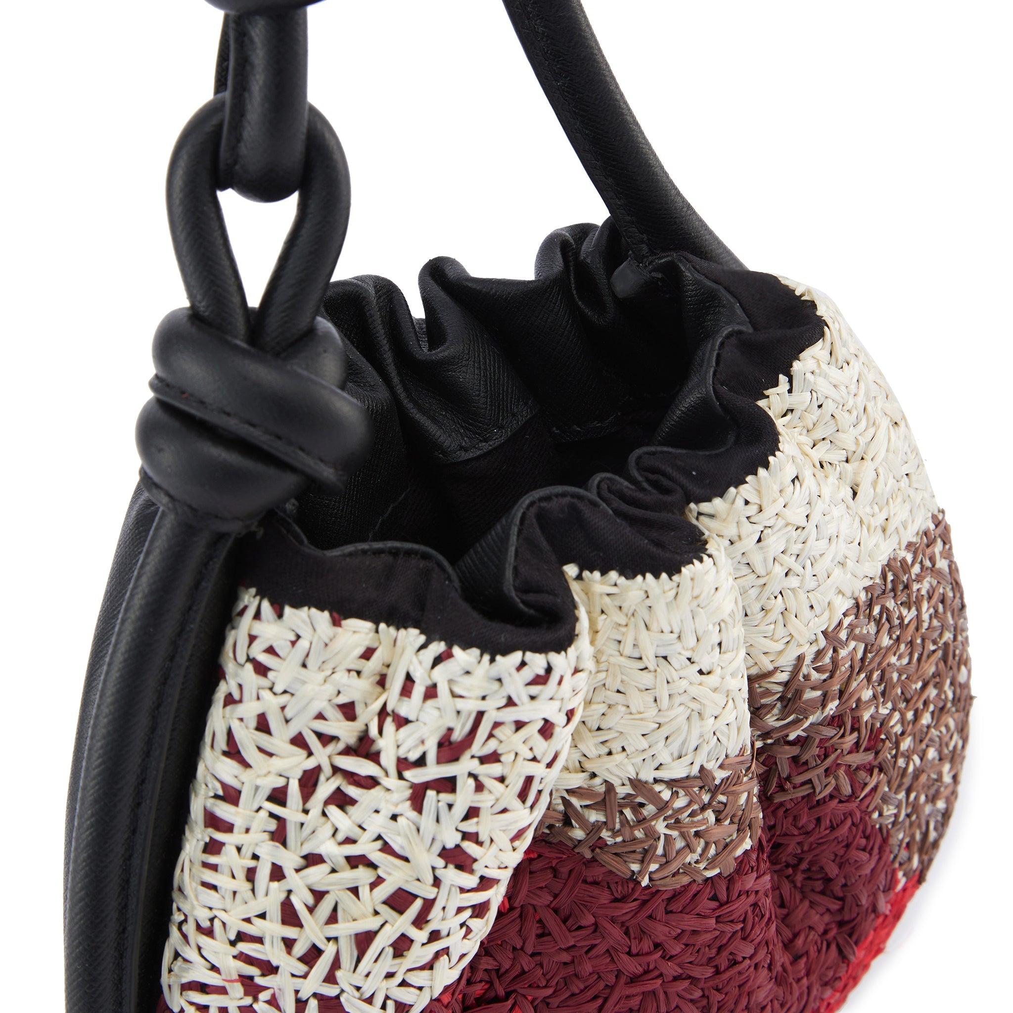 INA MINI POTLI RAFFIA BLACK/RED