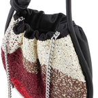 INA MINI POTLI RAFFIA BLACK/RED