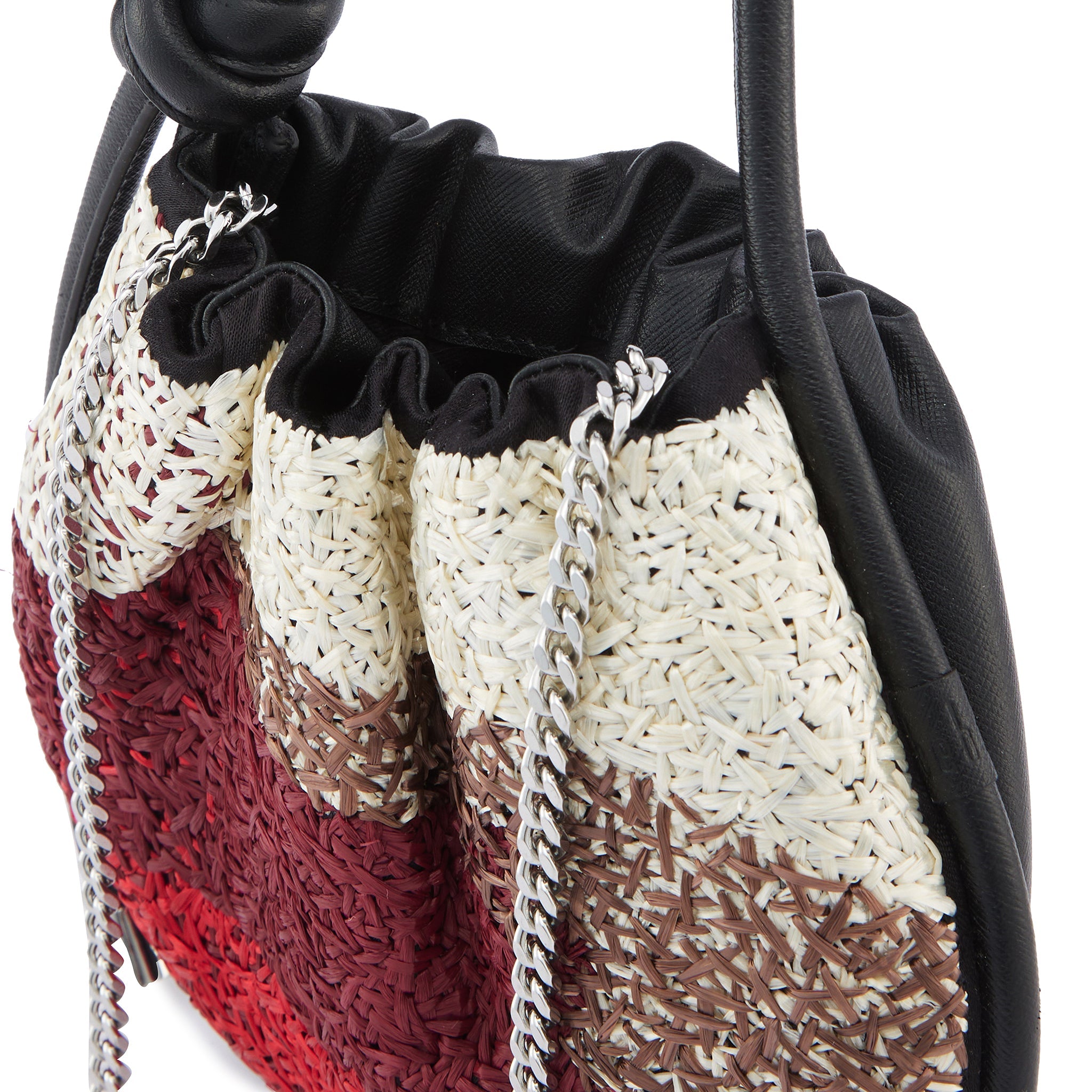 INA MINI POTLI RAFFIA BLACK/RED