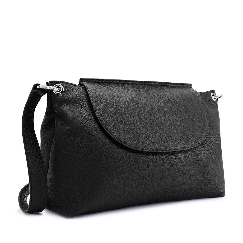 JUDITH SATCHEL LARGE PEBBLE BLACK