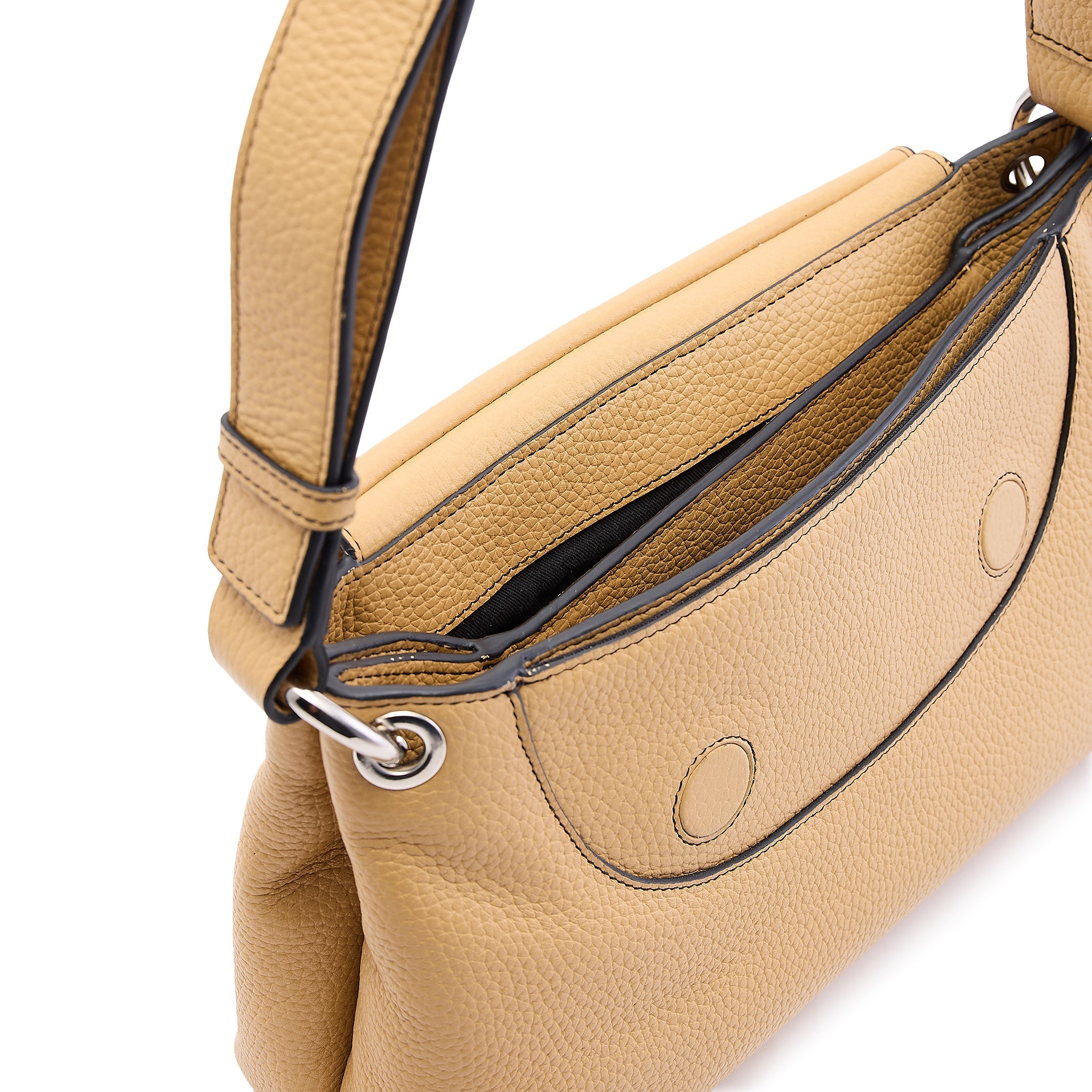 JUDITH SATCHEL MEDIUM PEBBLE BISQUE