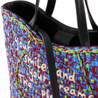 KATRINA MINI TOTE RAFFIA PEBBLE BLUE/GREEN