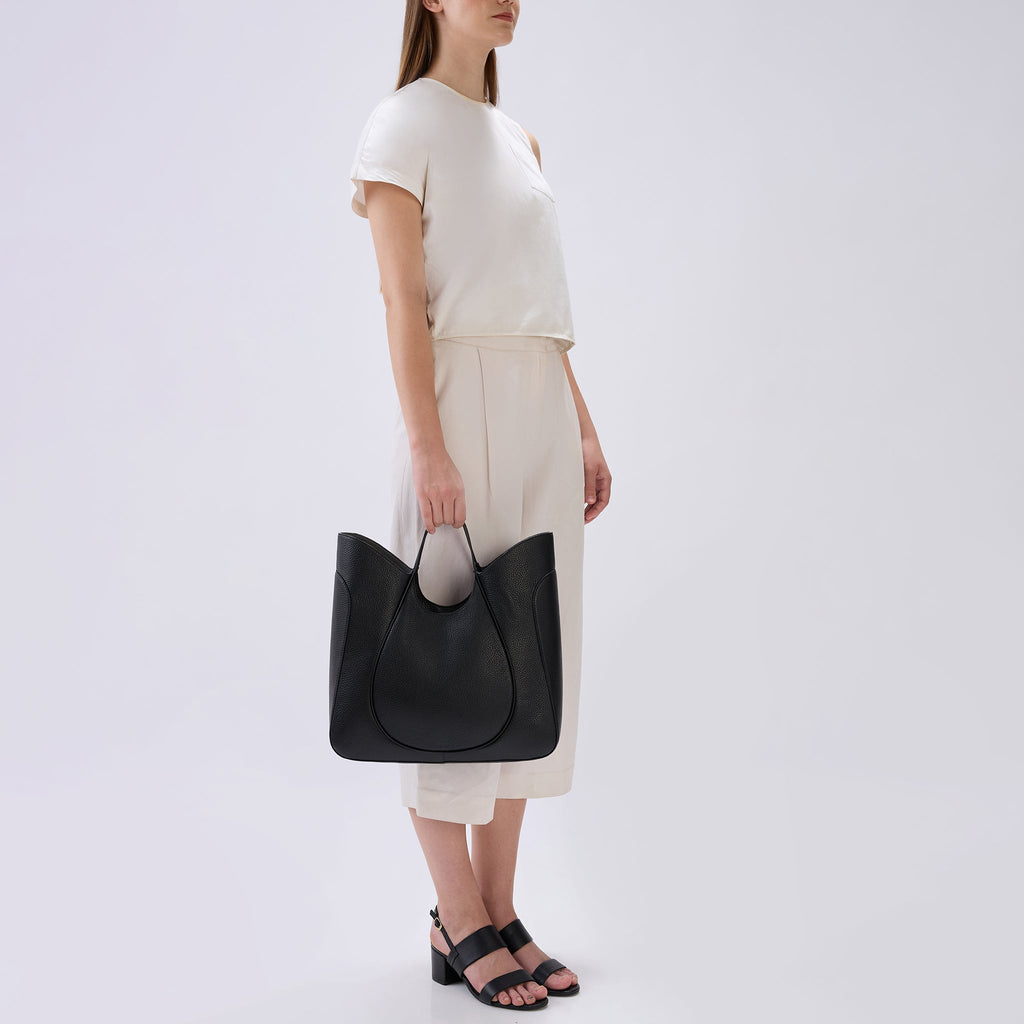 KATRINA TOTE WAVE PEBBLE BLACK