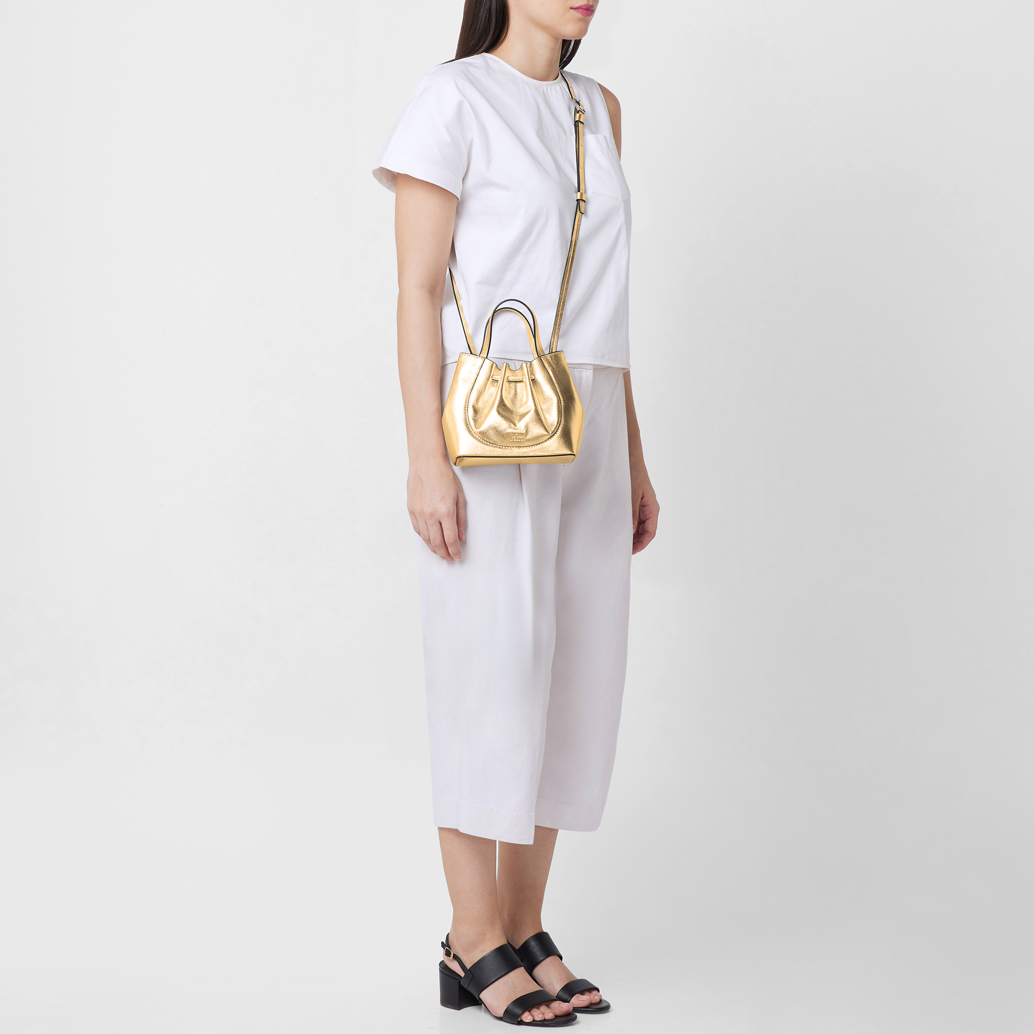 KATRINA MINI TOTE METALLIC GOLD