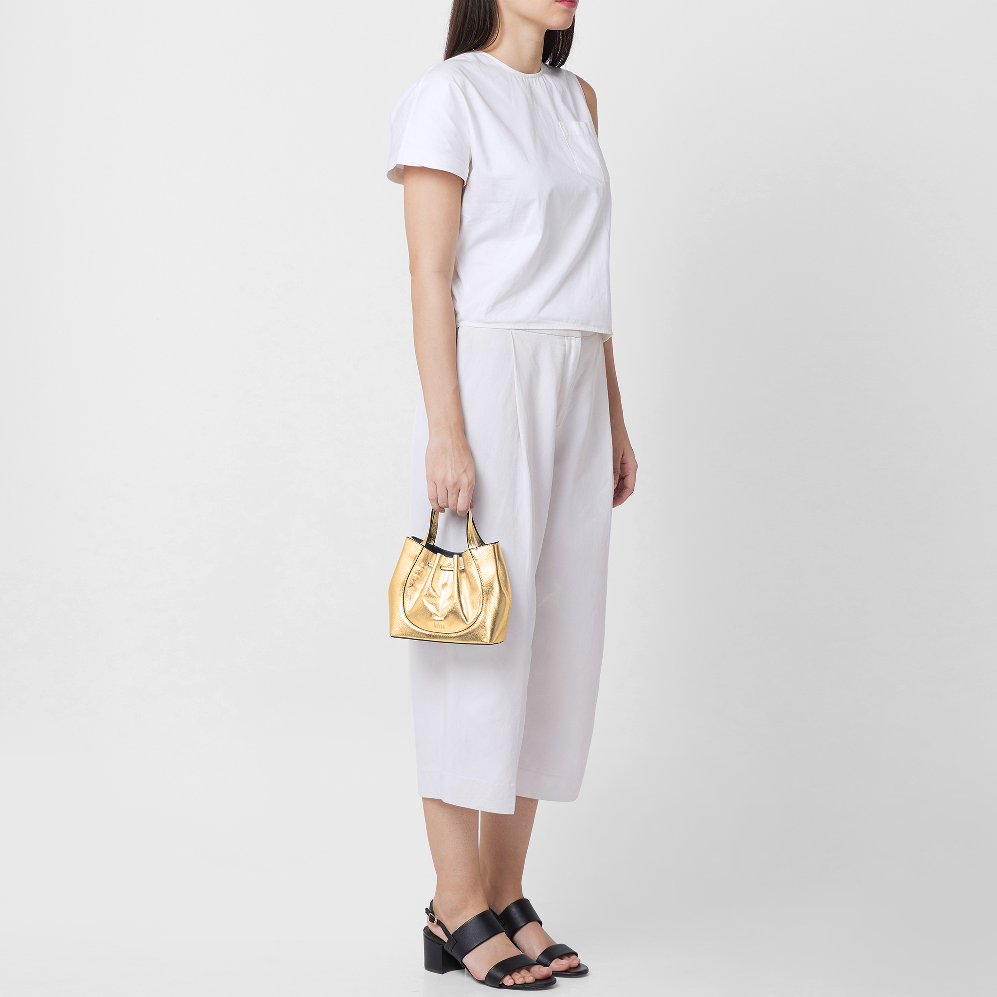 KATRINA MINI TOTE METALLIC GOLD