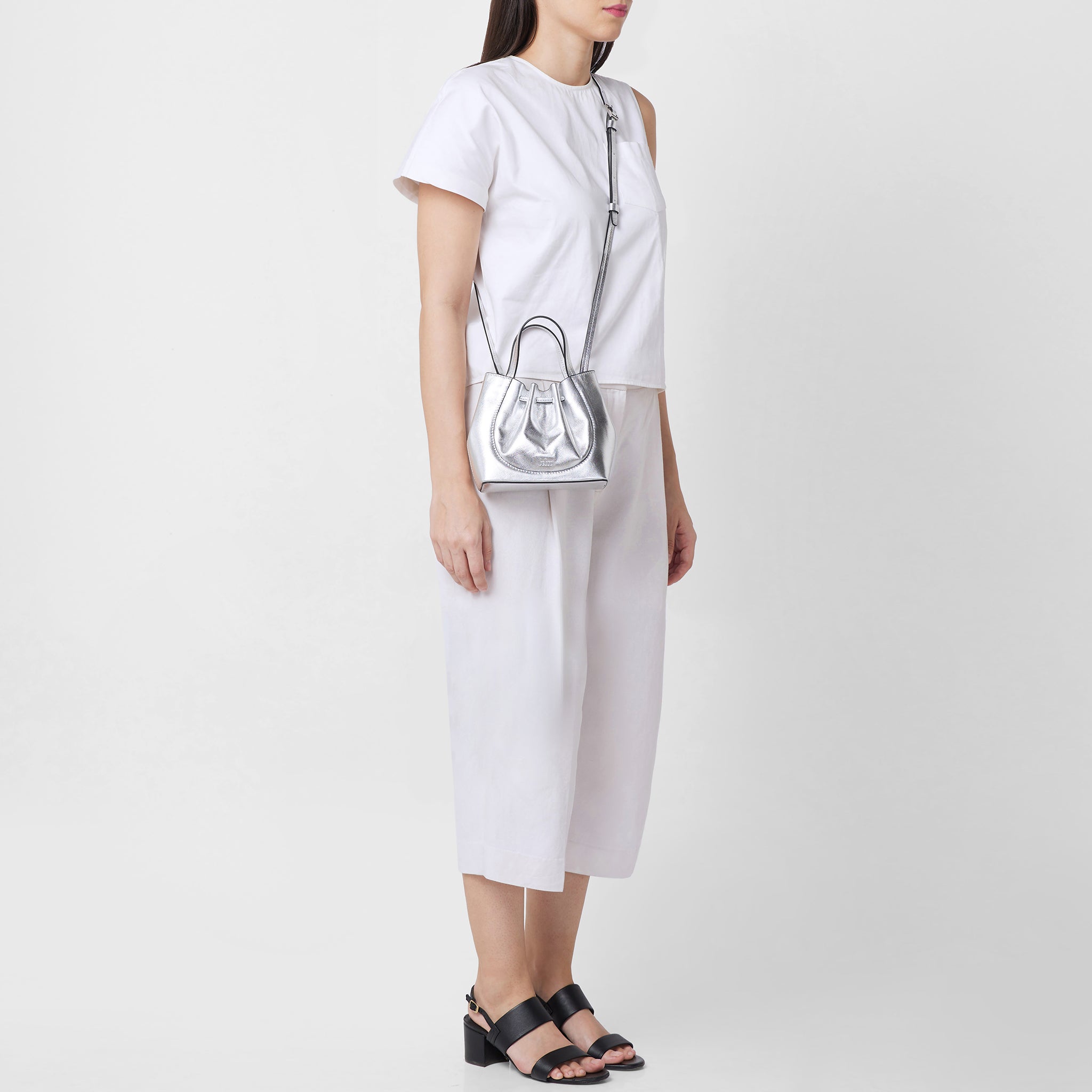 KATRINA MINI TOTE METALLIC SILVER