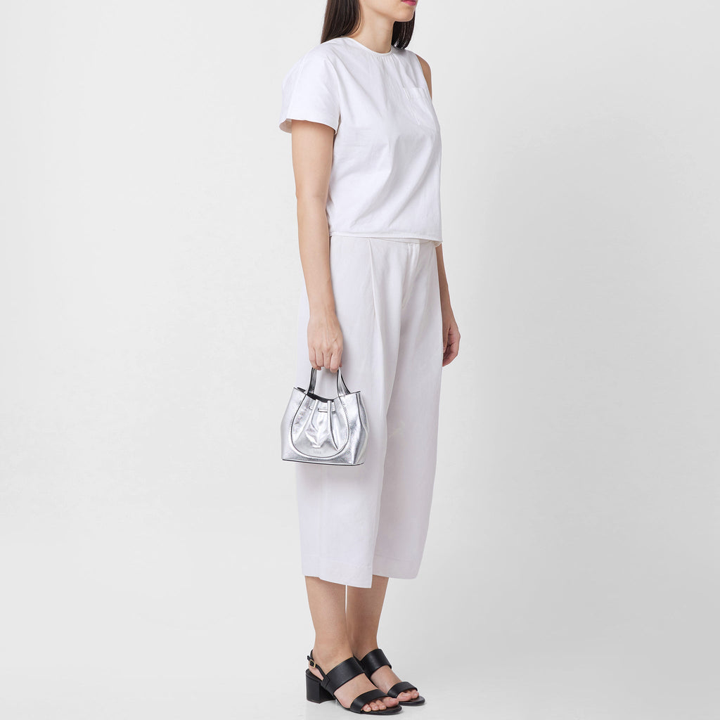 KATRINA MINI TOTE METALLIC SILVER