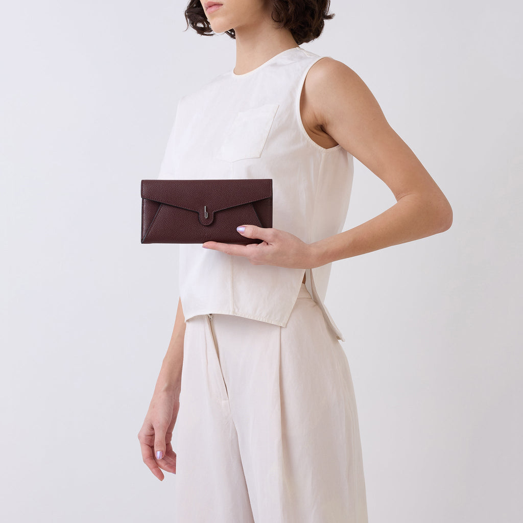 KIM WALLET PEBBLE BORDEAUX