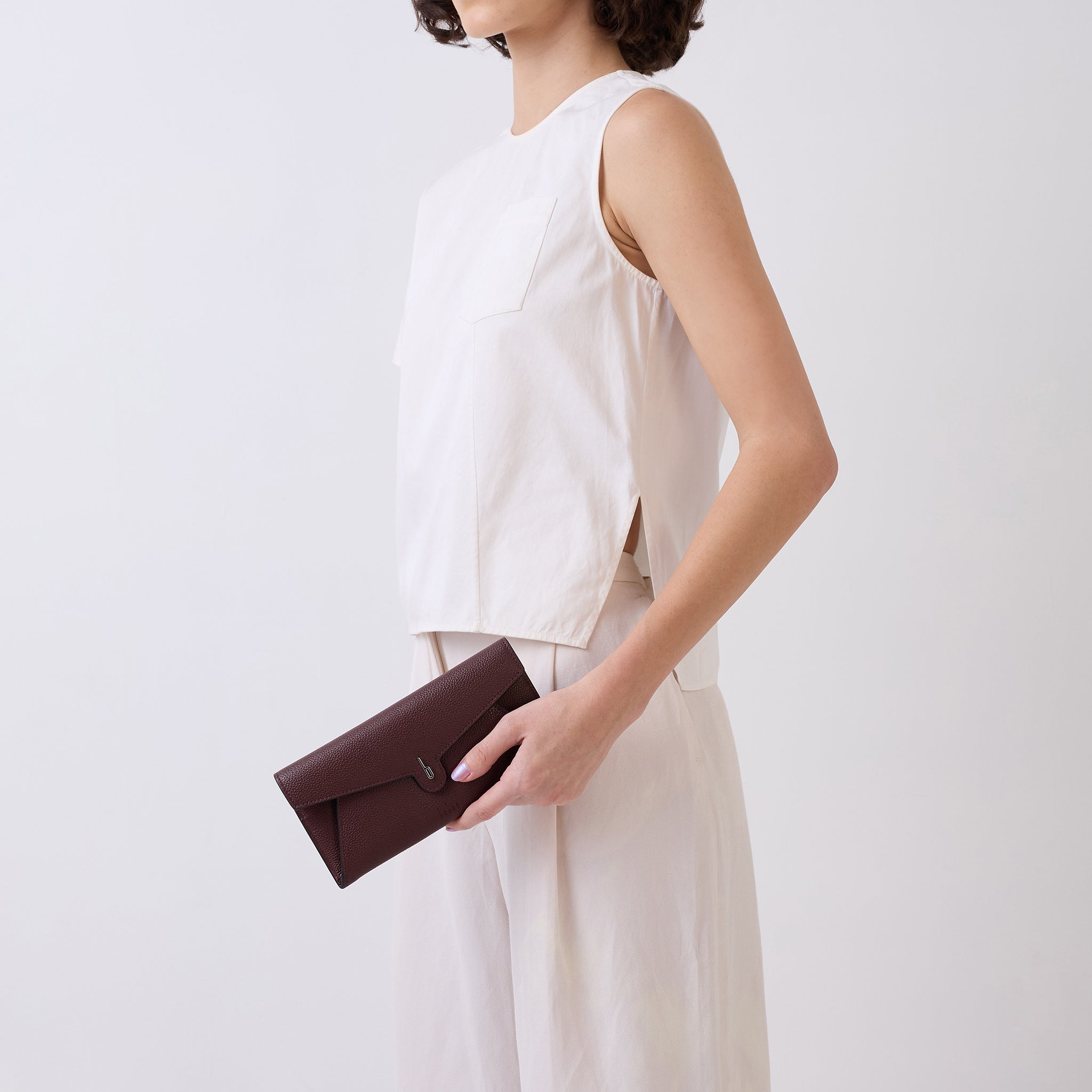 KIM WALLET PEBBLE BORDEAUX