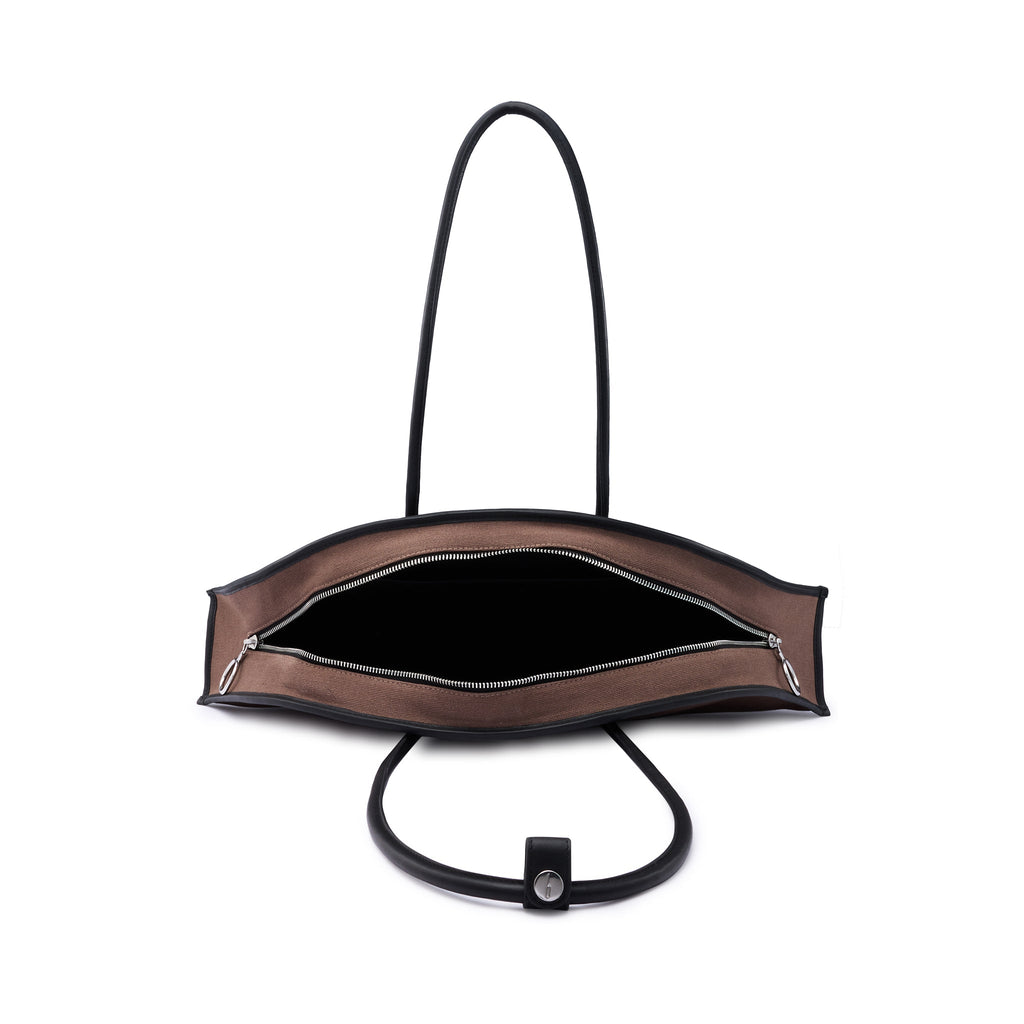 LAVERNE BAG CANVAS CACAO/BLACK