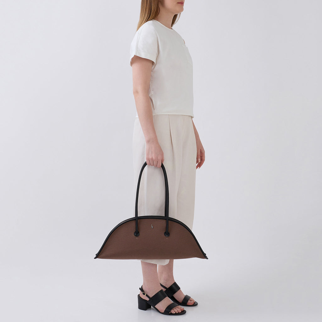 LAVERNE BAG CANVAS CACAO/BLACK