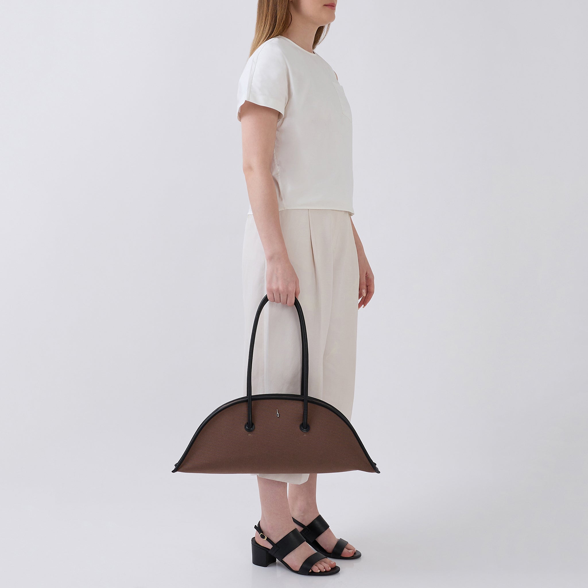 LAVERNE BAG CANVAS CACAO/BLACK