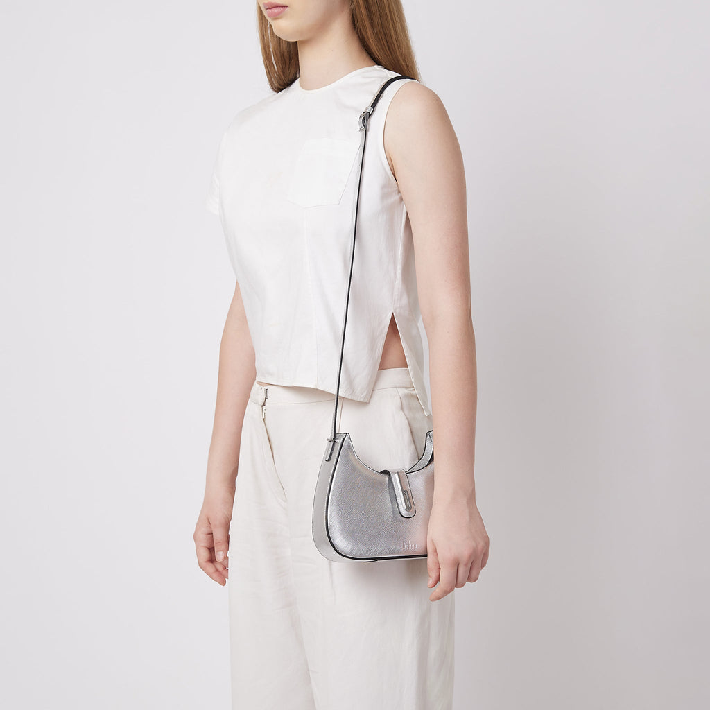 LEENA MINI CROSSBODY METALLIC SILVER