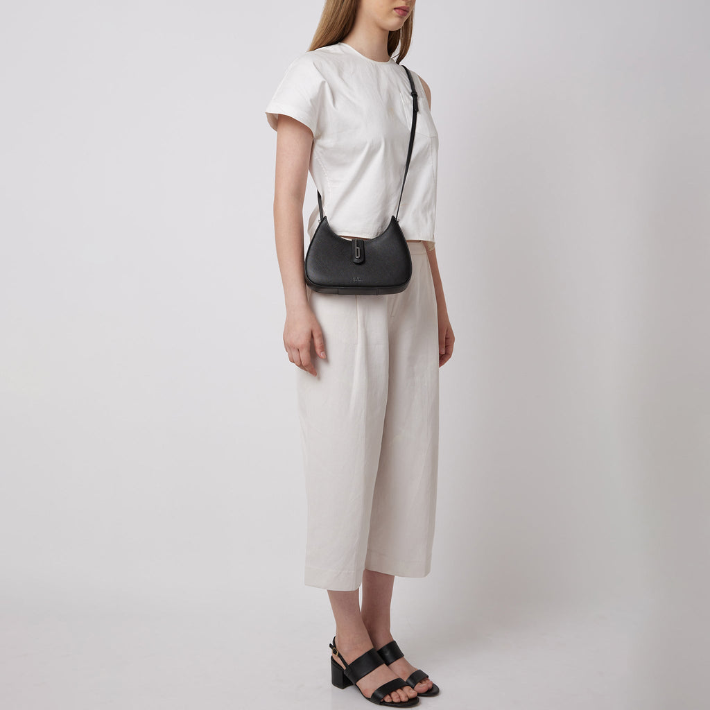 LEENA MINI CROSSBODY SAFFIANO BLACK