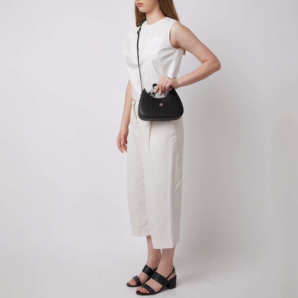 LEENA MINI CROSSBODY SAFFIANO BLACK