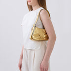 LEENA MINI SHOULDER DRAPED METALLIC GOLD