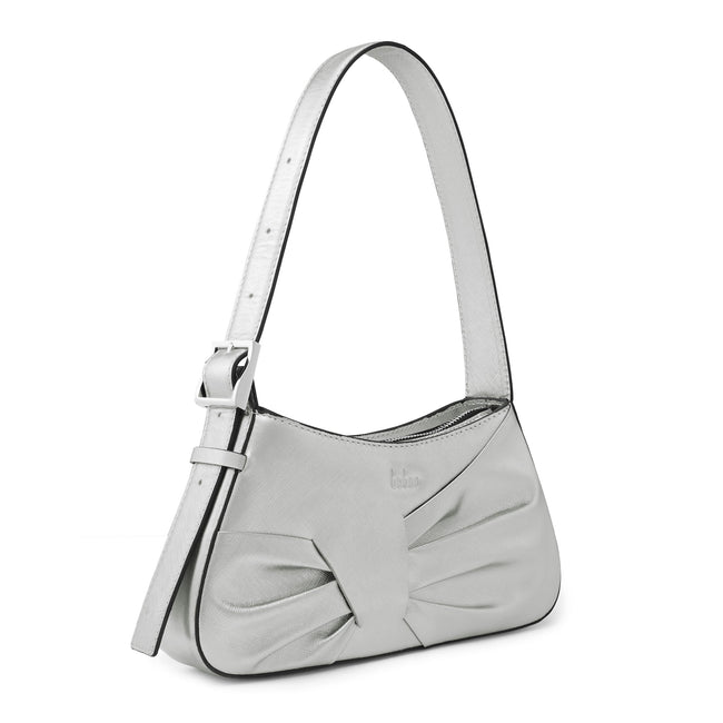 LEENA MINI SHOULDER DRAPED METALLIC SILVER Main Image