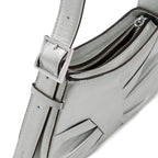 LEENA MINI SHOULDER DRAPED METALLIC SILVER
