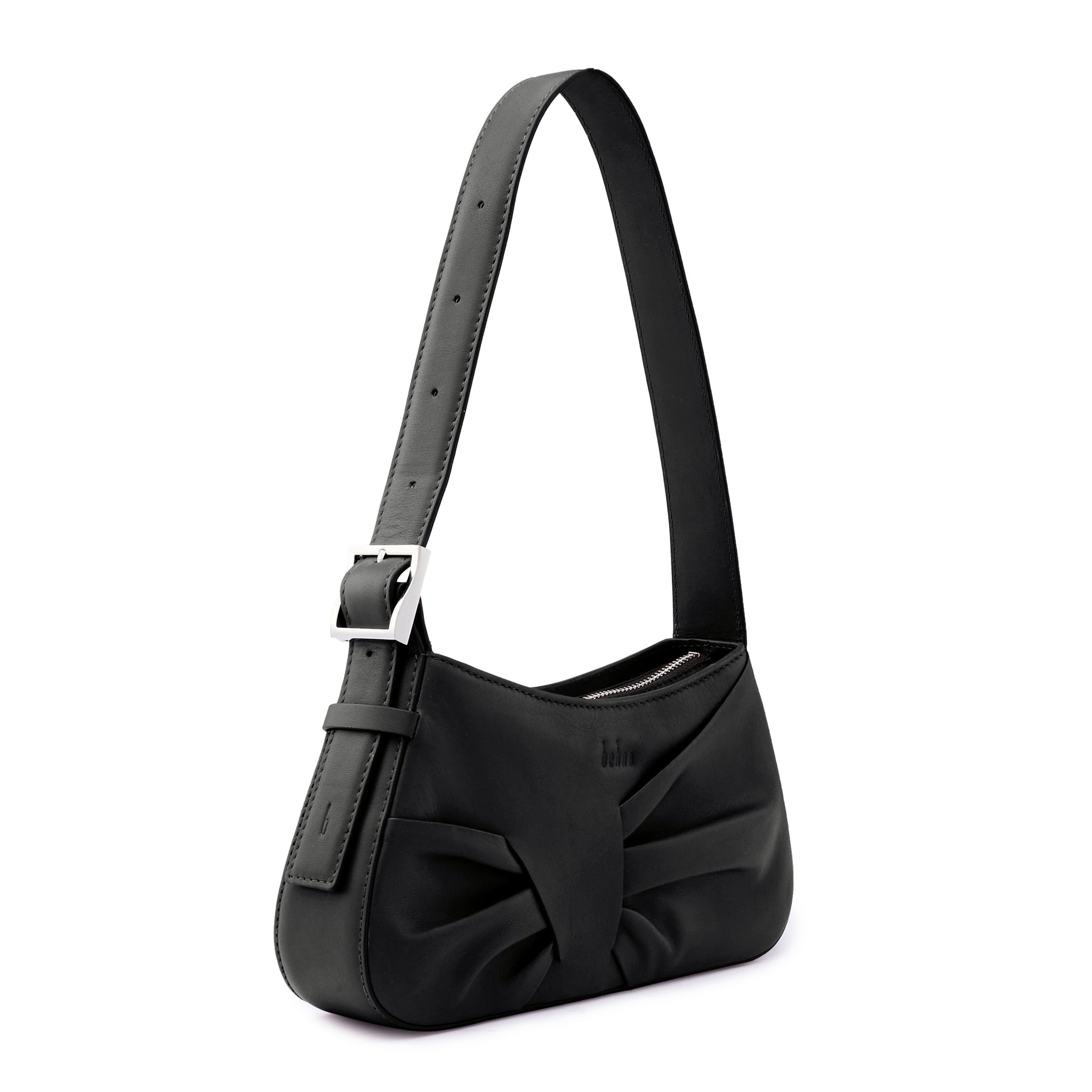 LEENA MINI SHOULDER DRAPED NAPPA BLACK