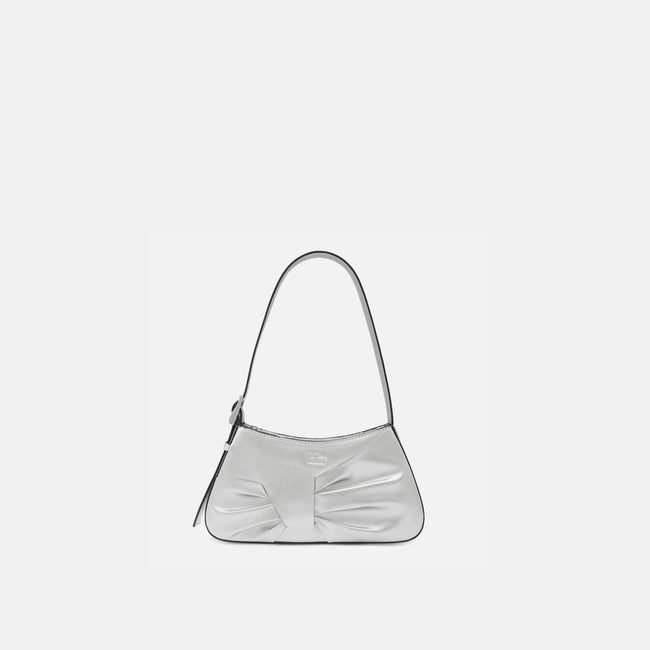 LEENA MINI SHOULDER DRAPED METALLIC SILVER Hover Image