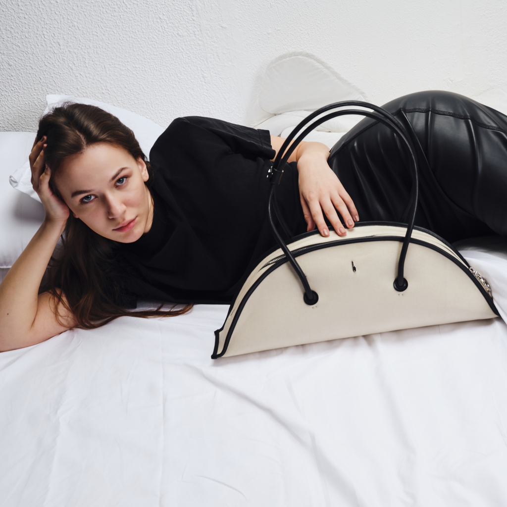 LAVERNE BAG CANVAS SAND/BLACK