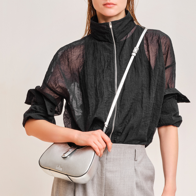 LEENA MINI CROSSBODY METALLIC SILVER Main Image