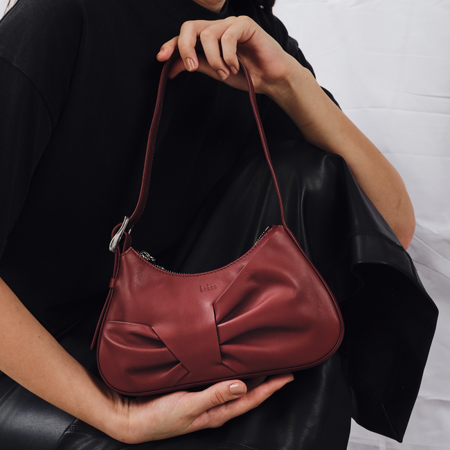 LEENA MINI SHOULDER DRAPED NAPPA BRICK Main Image