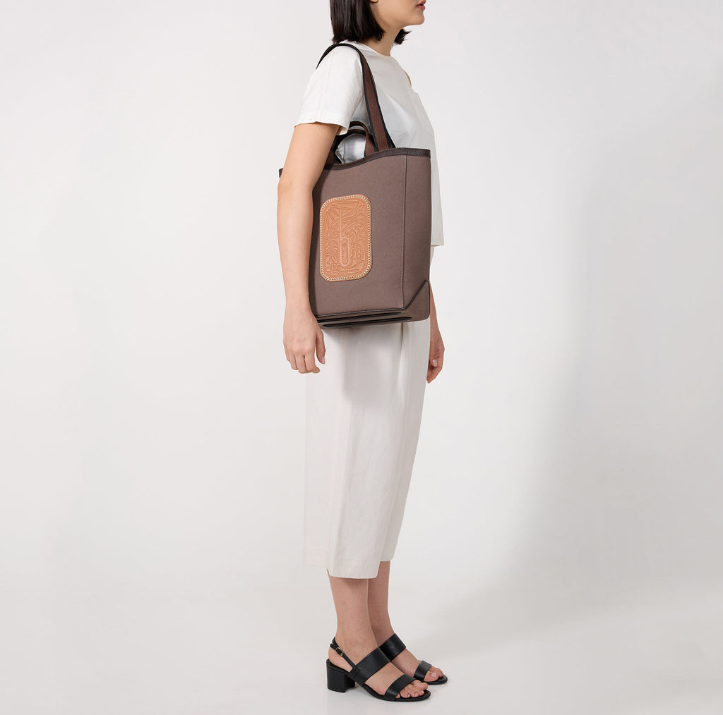 MAISON TOTE CANVAS CACAO/CLAY