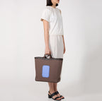 MAISON TOTE LARGE CANVAS CACAO/OCEAN BLUE