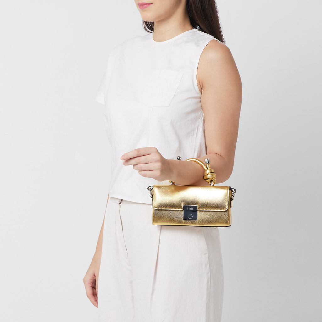 MARY BAG MICRO SOFT METALLIC GOLD