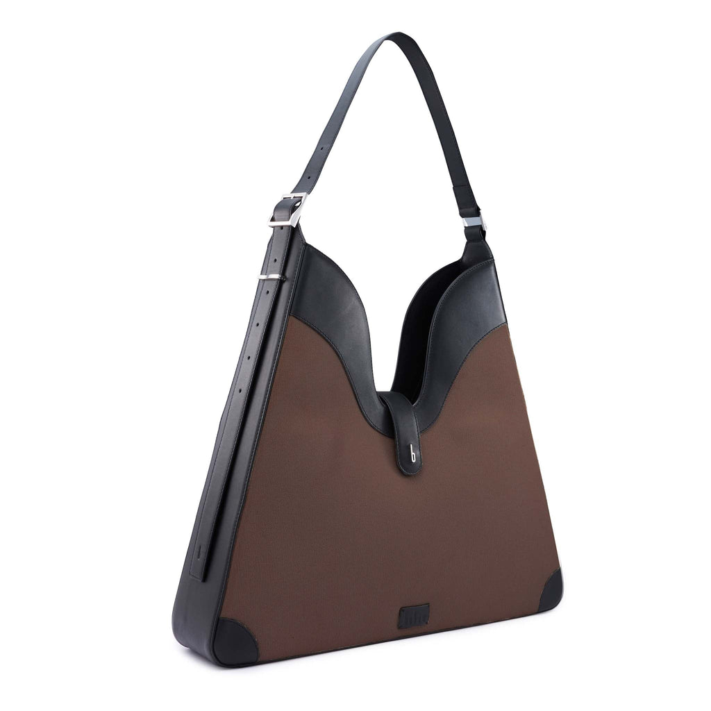 MELINA SHOULDER BAG CANVAS CACAO/BLACK