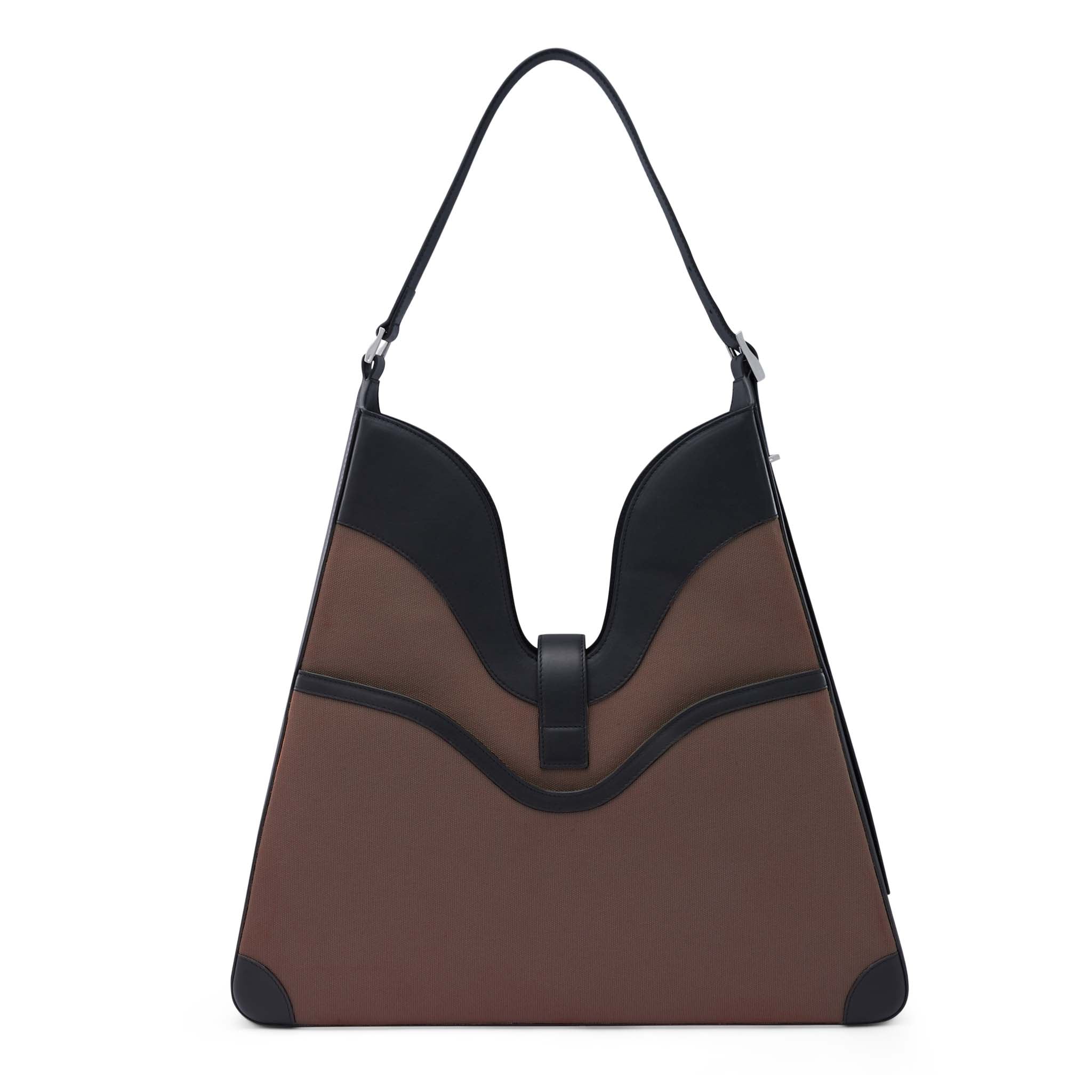MELINA SHOULDER BAG CANVAS CACAO/BLACK