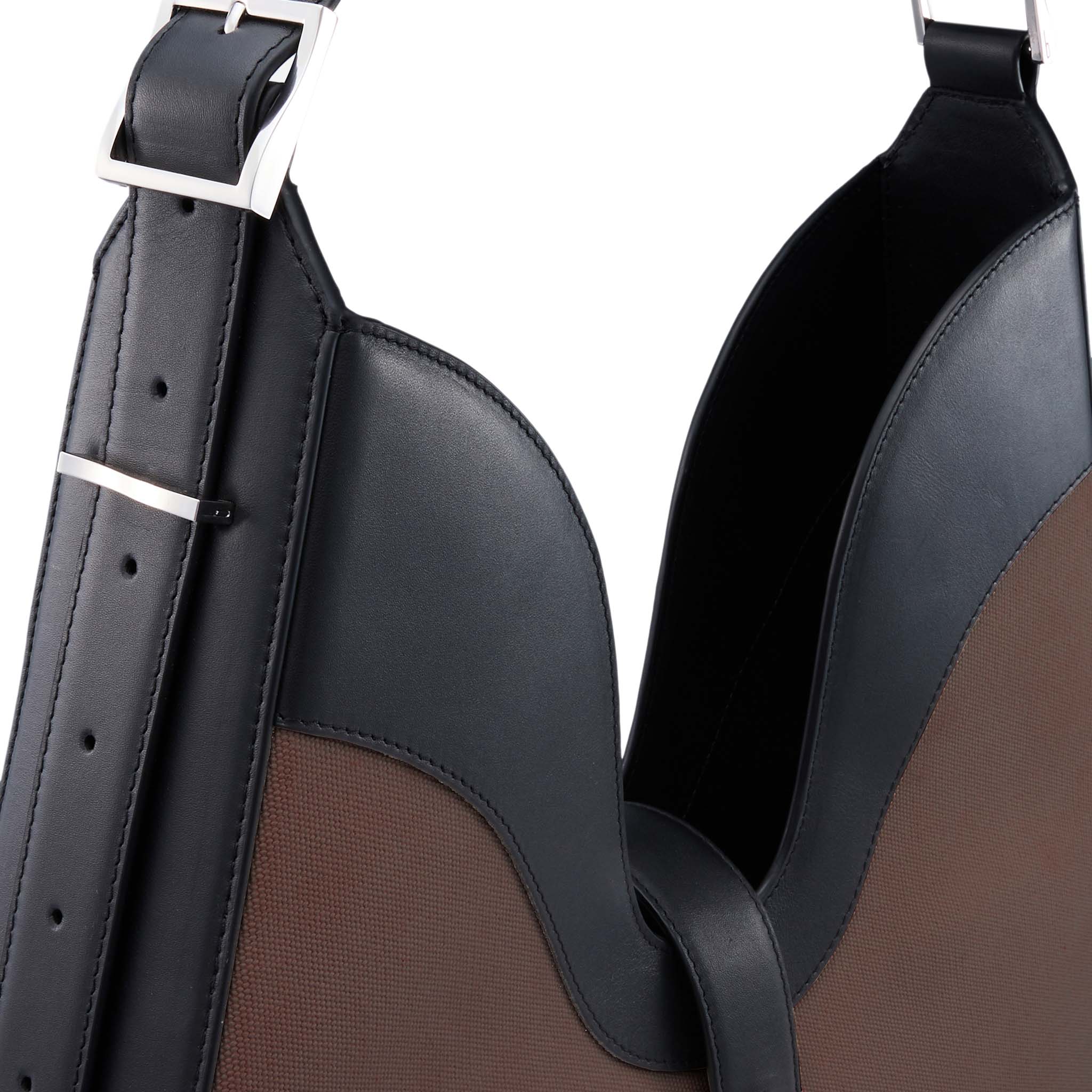 MELINA SHOULDER BAG CANVAS CACAO/BLACK